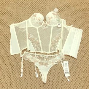 ASOS Embroidered Corset Set NWT